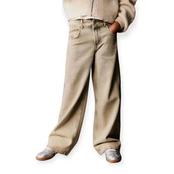 ZARA Kids | Yellow | OVERDYED DENIM PANTS - Picture 5 of 8